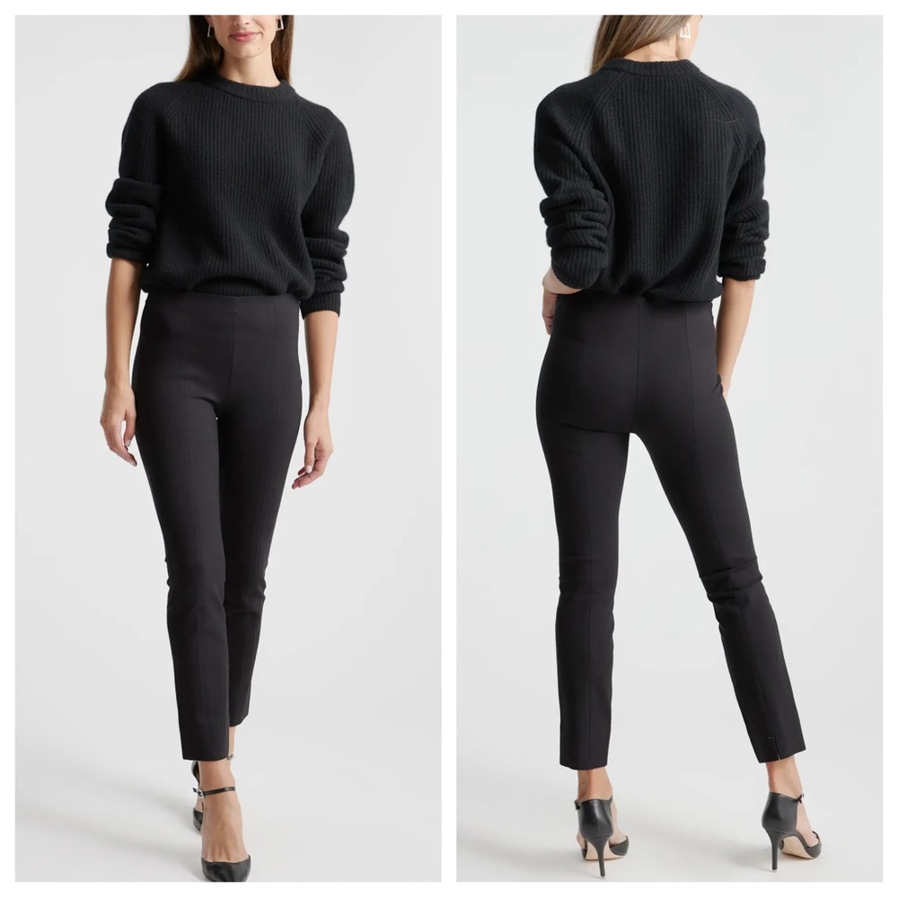 NWT Quince Ultra-Stretch Ponte Pintuck Ankle Pants Black 25” - Size M Petite